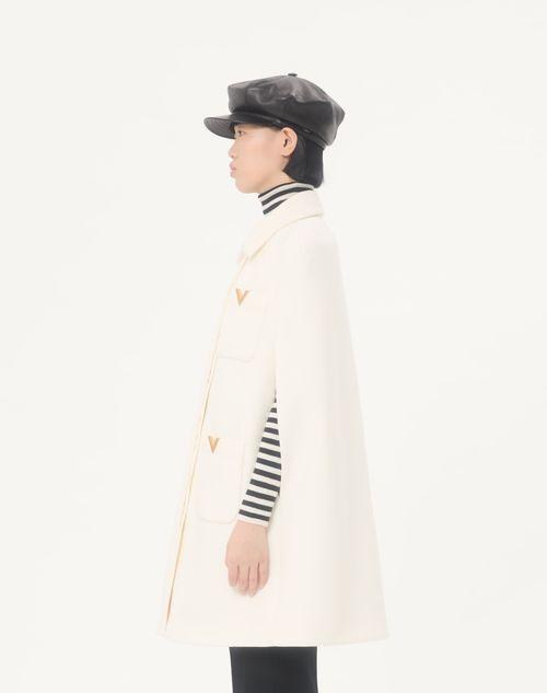 Valentino - Drill Double Cape - Ivory - Woman - Coats And Outerwear